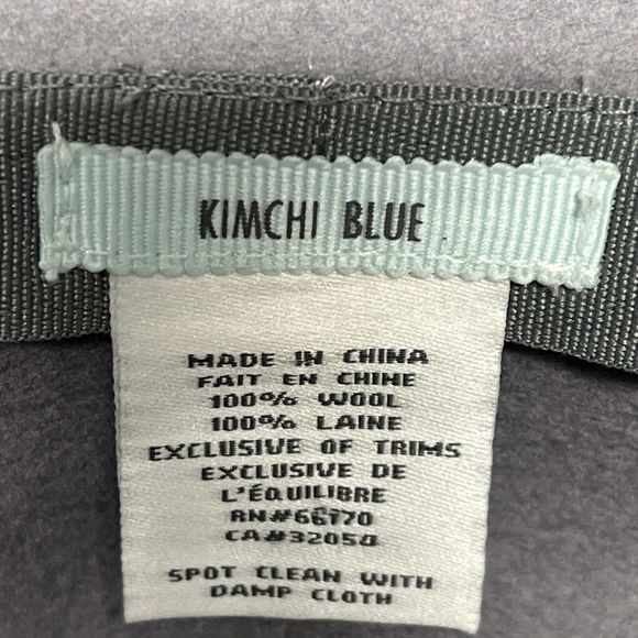 Kimchi Blue Gray Wool Felt Cloche Hat With Flower Accent Grosgrain Trim o/s - Picture 4 of 5